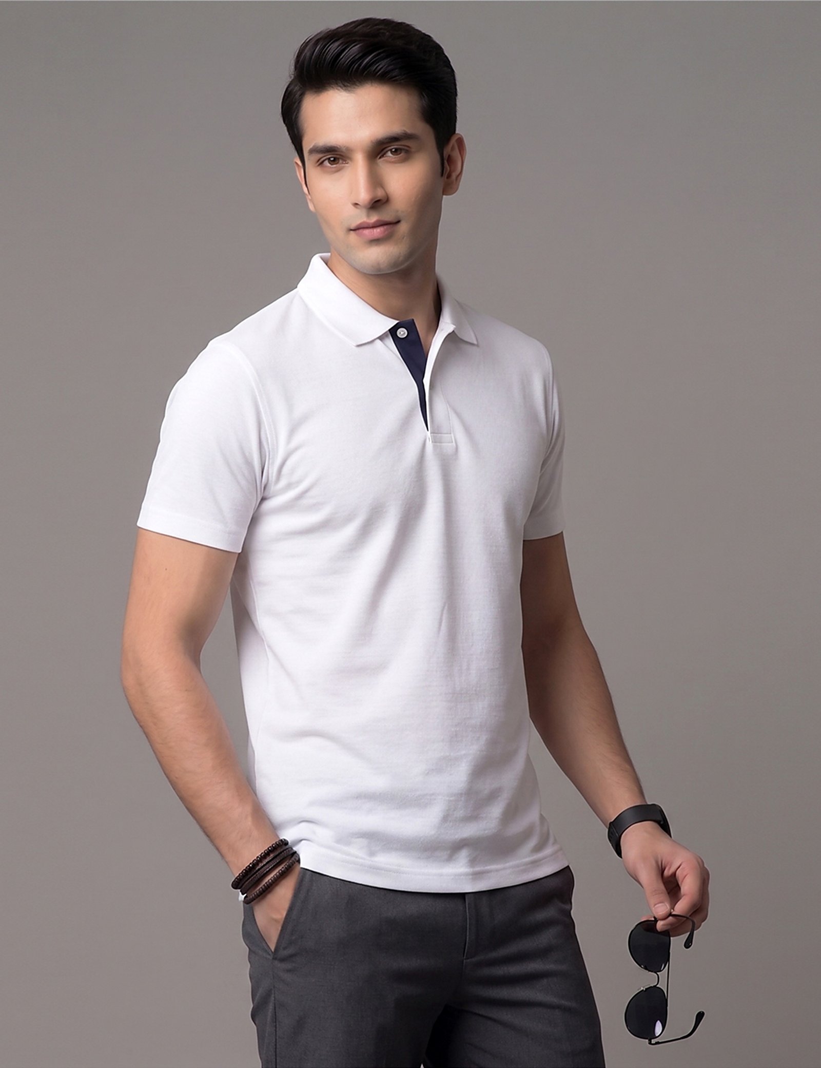 Mars dry fit polo in white