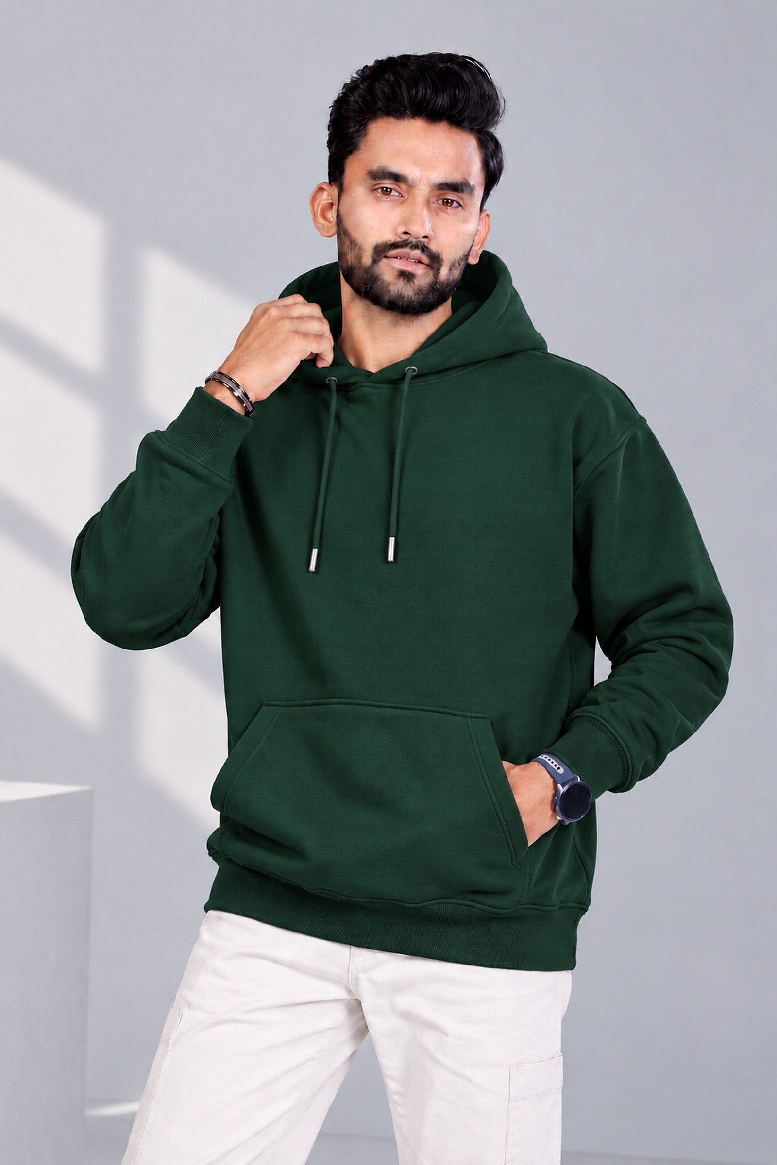 400 GSM heavyweight oversized hoodie in bottle green